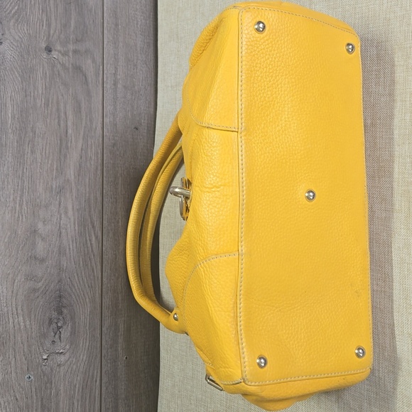 Dooney & Bourke Golden Yellow Pebble Leather Handbag - Picture 6 of 13